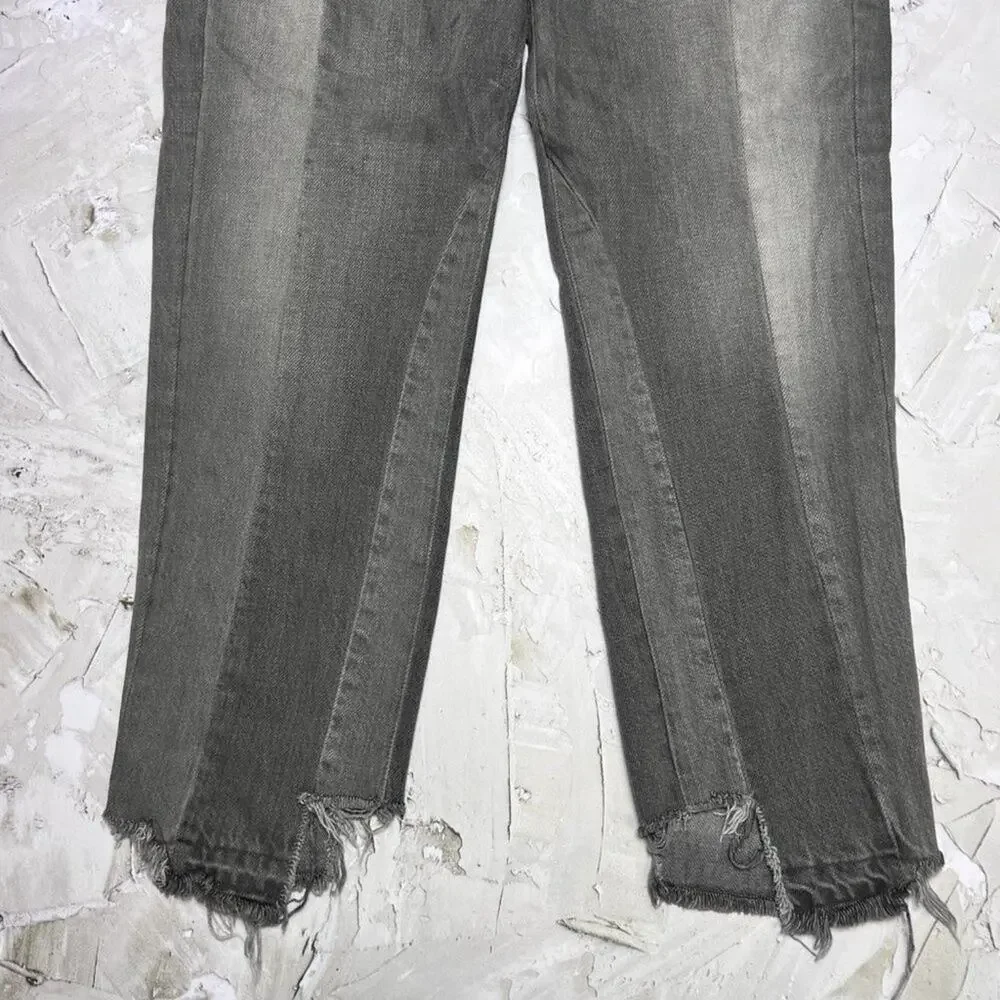Frame Le Mix Nouveau Jeans SIZE 25 RUNS SMALL Ash Gray Two Tone Raw Hem - Picture 11 of 14